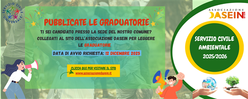 Pubblicate le graduatorie del progetto di servizio civile ambientale presso il Comune di Mistretta.