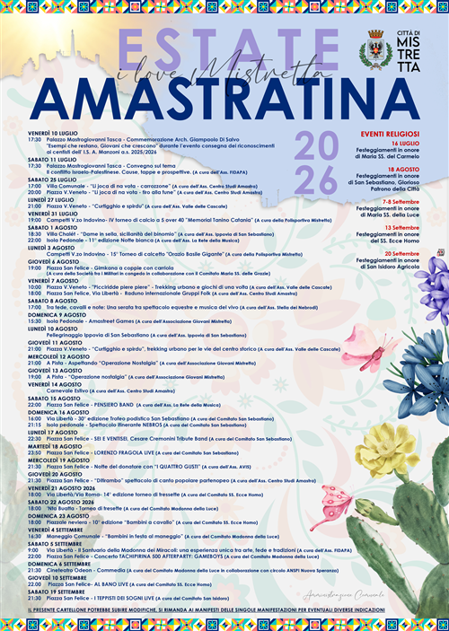 Programma Estate Amastratina 2026