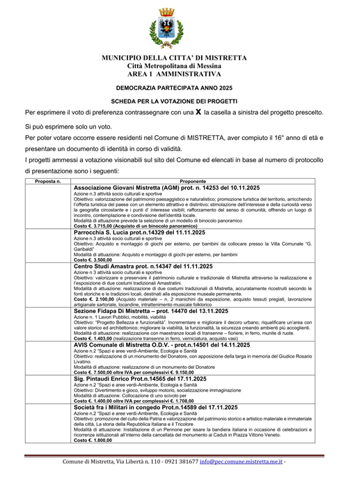 "Democrazia partecipata anno 2025".